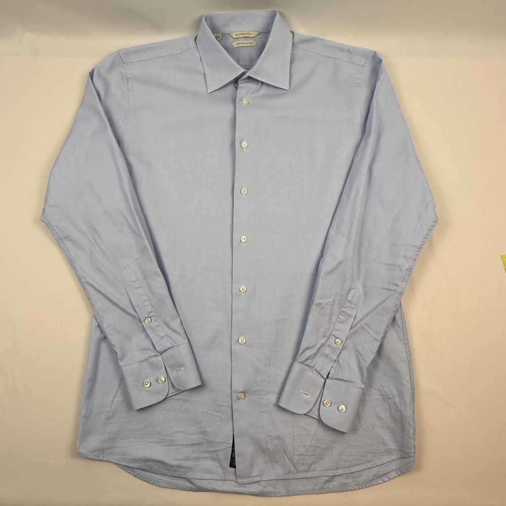 SuitSupply Light‎ Blue Egyptian Cotton Tessitura Monti Dress Shirt Mens 16 41